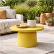 Lumia Plant Stand- Yellow Metal- Minimalist Round Top- 28 Inch