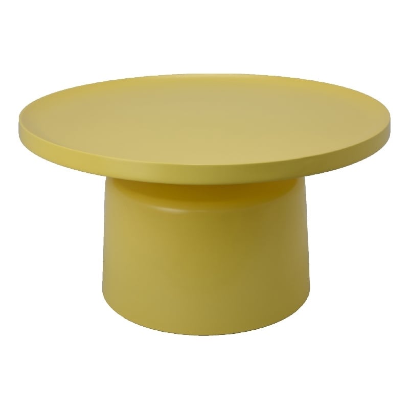 Lumia Plant Stand- Yellow Metal- Minimalist Round Top- 28 Inch