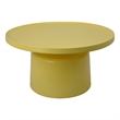 Lumia Plant Stand- Yellow Metal- Minimalist Round Top- 28 Inch