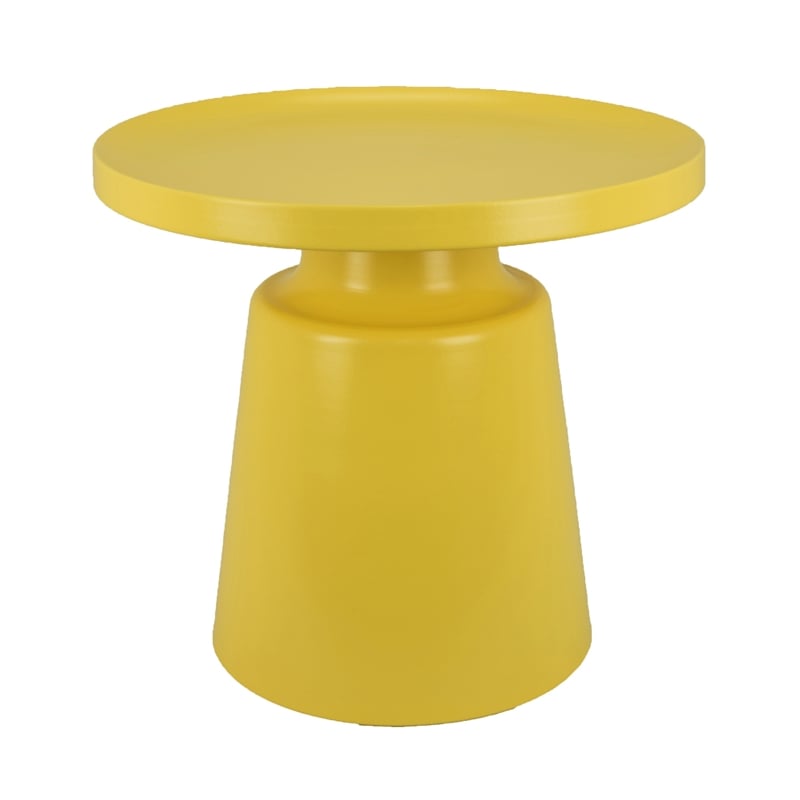 Lumia Plant Stand- Yellow Finish- Raised Rim Top Retro Accent- 19 Inch