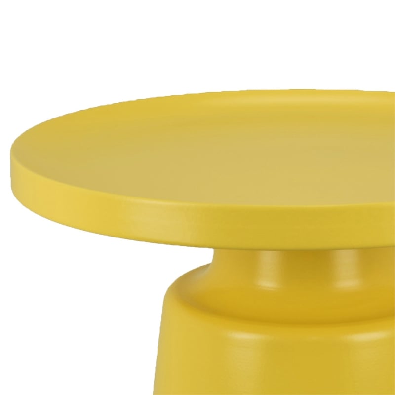 Lumia Plant Stand- Yellow Finish- Raised Rim Top Retro Accent- 19 Inch