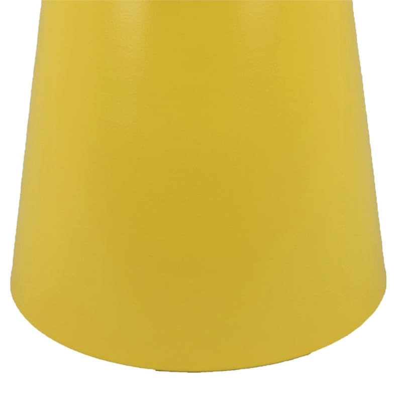 Lumia Plant Stand- Yellow Finish- Raised Rim Top Retro Accent- 19 Inch
