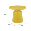 Lumia Plant Stand- Yellow Finish- Raised Rim Top Retro Accent- 19 Inch