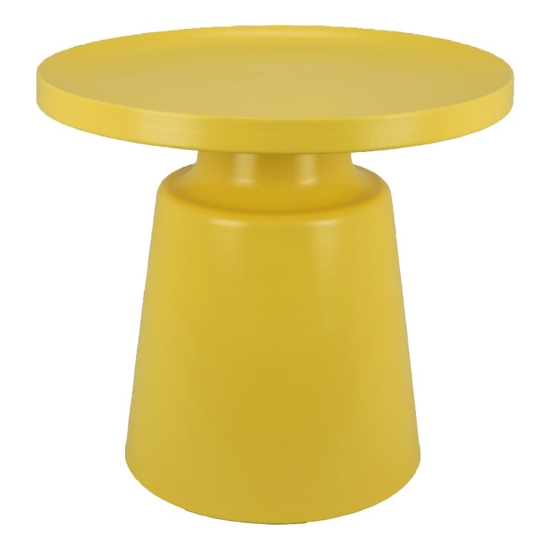Lumia Plant Stand- Yellow Finish- Raised Rim Top Retro Accent- 19 Inch