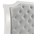 Lynda Queen Bed- Gray Button Tufted Design- 2 Drawers- Vintage White