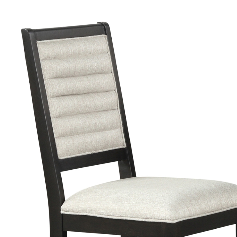 Pex Dining Side Chair Set of 2- Channel Tufted Back- Espresso Brown