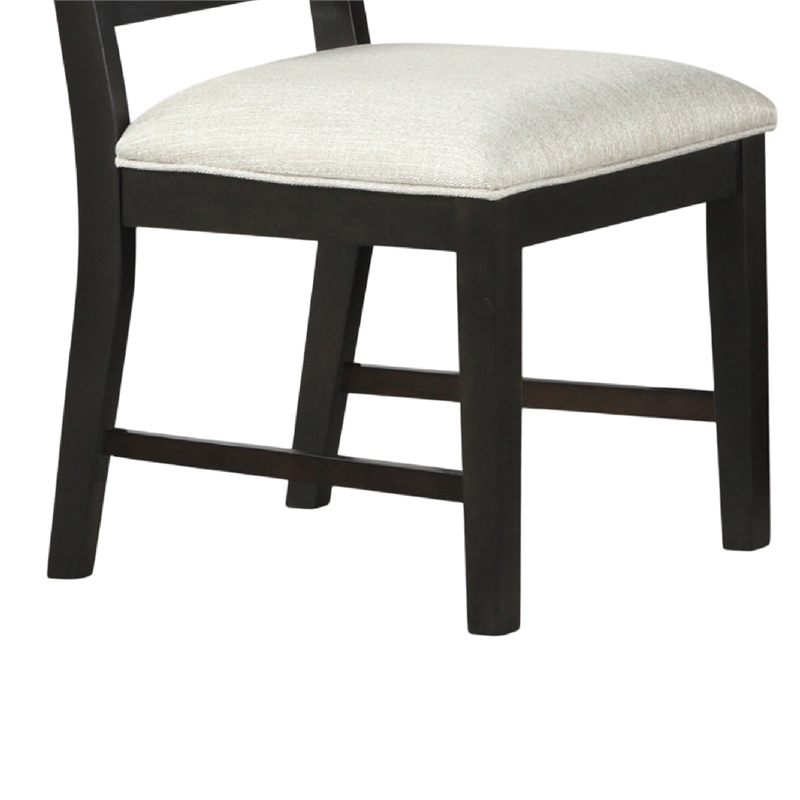 Pex Dining Side Chair Set of 2- Channel Tufted Back- Espresso Brown