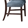 Tery Dining Side Chair Set of 2- Tufted Blue Backrest- Cherry Brown