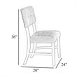 Tery Dining Side Chair Set of 2- Tufted Green Backrest- Cherry Brown