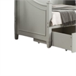 Kiki Twin Daybed with Trundle and Hidden Storage- Light Gray Wood