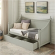Kiki Twin Daybed with Trundle and Hidden Storage- Light Gray Wood