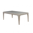 Jamie 7pc Dining Table Set- 6 Button Tufted Fabric Chairs- Silver-Gray
