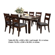 Dicky Extendable 6 Seater Dining Table Set- Dark Cherry Wood- Faux-Leather