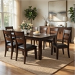 Dicky Extendable 6 Seater Dining Table Set- Dark Cherry Wood- Faux-Leather