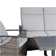 Lona 4pc Outdoor Sofa and Table Set w Gray Cushions- 2 Chairs- Black