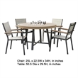 Nily 5pc Outdoor Poker Chess Game Table Set w Stacking Chairs- Teak Wood