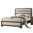 Cair 4pc Queen Bedroom Set- Channel Light Gray Upholstery- Brown