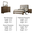 Cair 4pc Queen Bedroom Set- Channel Light Gray Upholstery- Brown