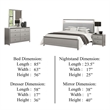Broy 5pc Queen Bedroom Set- LED Bookcase Headboard- 2 Nightstands- Silver