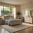 Miot 4pc Queen Bedroom Set- Headboard Shelves w Light- Whitewash