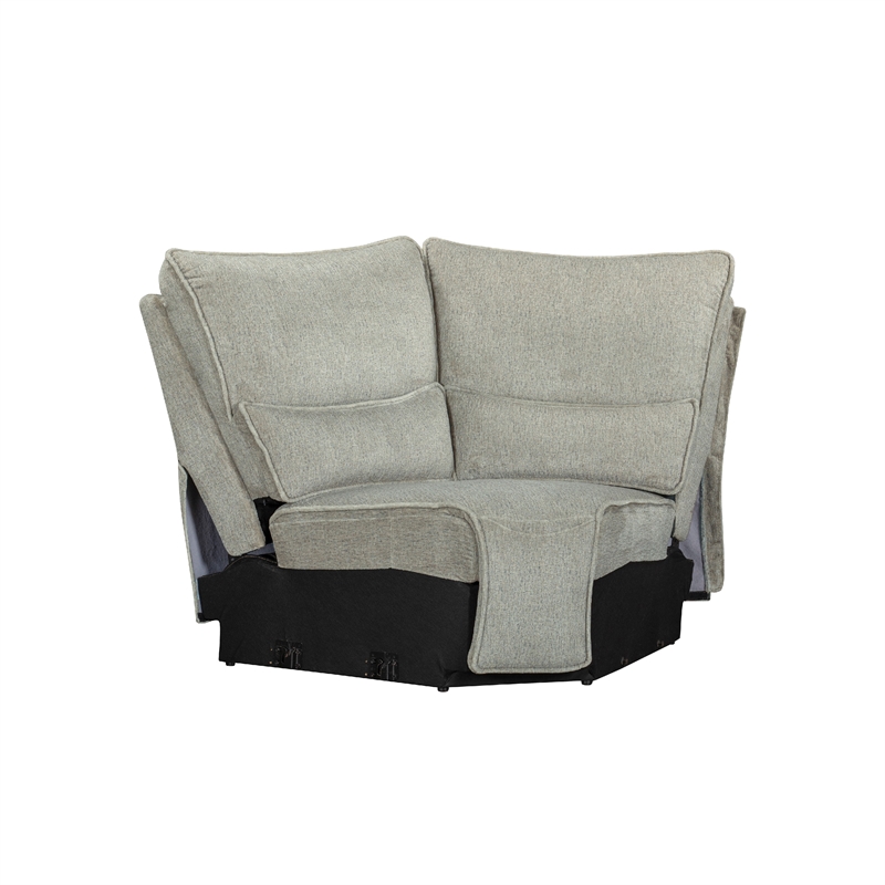 Rey 3pc Manual Reclining Sectional Sofa with Console- Latte Gray