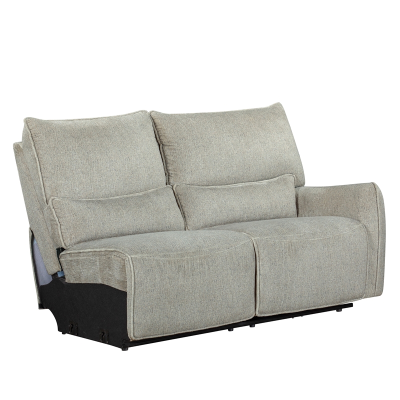 Rey 3pc Power Reclining Sectional Sofa with Console- Latte Gray