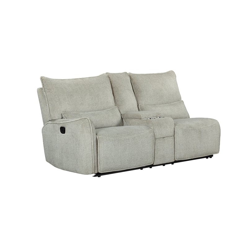 Rey 3pc Power Reclining Sectional Sofa with Console- Latte Gray