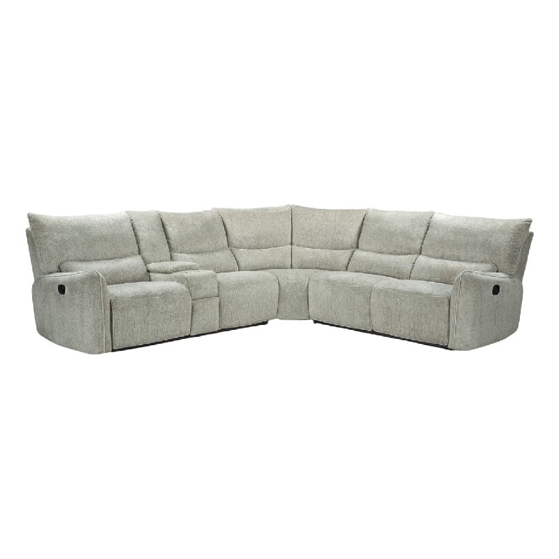 Rey 3pc Power Reclining Sectional Sofa with Console- Latte Gray