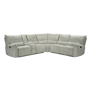 Rey 3pc Power Reclining Sectional Sofa with Console- Latte Gray