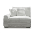 Ezo 3pc Modular Sectional Sofa Set- 6 Pillows- White Ribbed Polyester