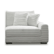 Ezo 3pc Modular Sectional Sofa Set- 6 Pillows- White Ribbed Polyester