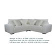 Ezo 3pc Modular Sectional Sofa Set- 6 Pillows- White Ribbed Polyester