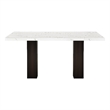 Fesy Dining Table- 68 Inch Faux Marble Top w Adjustable Height- Black White