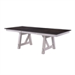 Mez Extendable Dining Table w 2 Leaves- 66-95 Inch Brown Wood Top- White