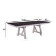 Mez Extendable Dining Table w 2 Leaves- 66-95 Inch Brown Wood Top- White