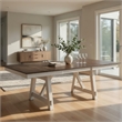 Mez Extendable Dining Table w 2 Leaves- 66-95 Inch Brown Wood Top- White