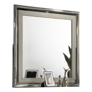 Levy Dresser Mirror- 40 Inch- Light Gray Wood Frame- Low Distortion