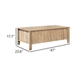Hay Coffee Table- 47 Inch Rectangular Top- 2 Reeded Drawers- Beige