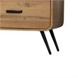 Wea TV Media Console- 71 Inch- 2 Drawers w Open Shelves- Oak Brown