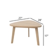 Outdoor Side End Table- 28 Inch Slatted Triangle Top- Natural Brown
