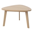 Outdoor Side End Table- 28 Inch Slatted Triangle Top- Natural Brown