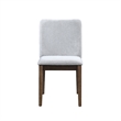 Ony Dining Side Chair Set of 2- Seat & Back Cushion- Stone Gray- Black