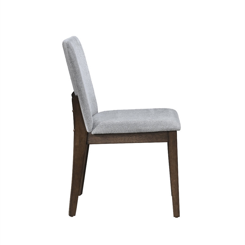 Ony Dining Side Chair Set of 2- Seat & Back Cushion- Stone Gray- Black