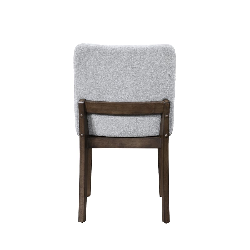 Ony Dining Side Chair Set of 2- Seat & Back Cushion- Stone Gray- Black