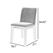 Ony Dining Side Chair Set of 2- Seat & Back Cushion- Stone Gray- Black