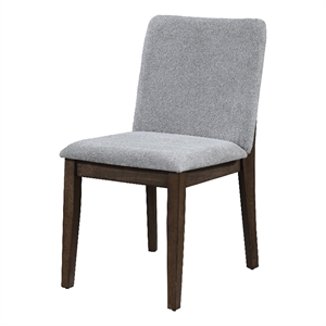 Ony Dining Side Chair Set of 2- Seat & Back Cushion- Stone Gray- Black
