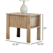 Modern Side End Table- 1 Drawer- Natural Oak Brown- 22x16 Inch Top