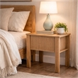 Modern Side End Table- 1 Drawer- Natural Oak Brown- 22x16 Inch Top
