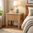 Modern Side End Table- 1 Drawer- Natural Oak Brown- 22x16 Inch Top
