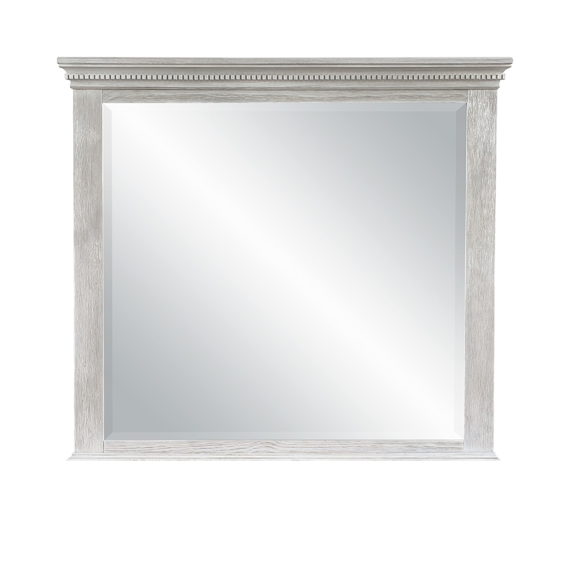 Vanity Dresser Mirror- Crown Moldings- Mist Gray- 42 Inch